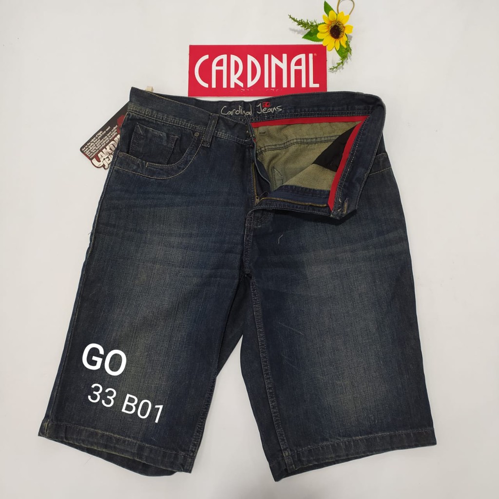 gof 33-CBV CARDINAL JEANS Celana Pria Celana Pendek Bermuda Casual Sobek Slimfit Reguler Fit Reguler