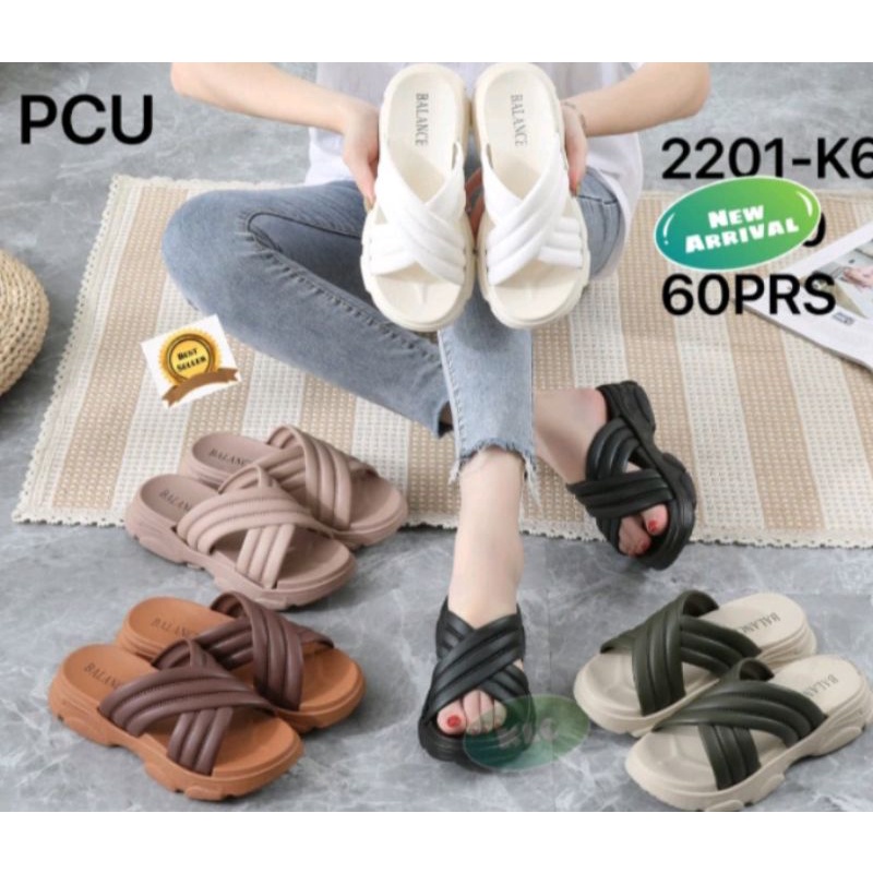 Sandal Tali Jelly Wedges wanita import Terbaru Balance Sandal Wanita Terbaru /Sendal Selop Wedges Je
