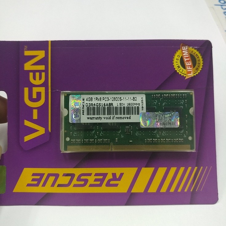 SoDimm V-Gen Vgen 4GB DDR3 12800 1600 Rescue