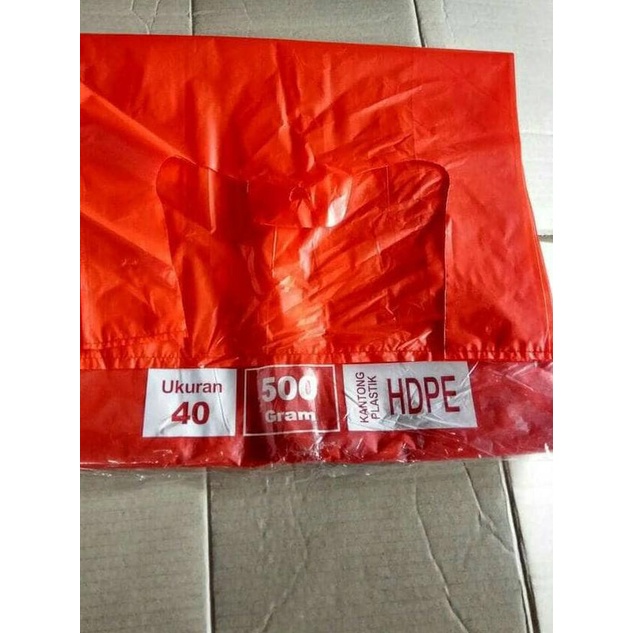 

♠ Kantong Plastik Merah / Kantong Kresek Merah Ukuran 40 Tebal ➪