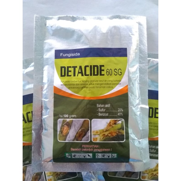 Fungisida DETACIDE 60SG 100gram kontak sistemik untuk pathek,obat patek antraknosa,busuk buah