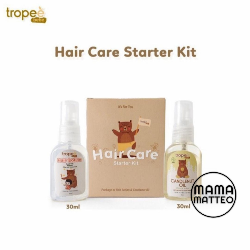 TROPEE BEBE Hair Care Starter Kit / Ultimate Travel size / Mini Tester Candlenut Oil Minyak kemiri Shampoo Hair Lotion 30ml / BANDUNG