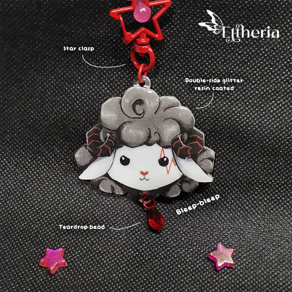 Gantungan Kunci / Keychain Nijisanji EN Noctyx - Fulgur Ovid Bleep-bleep & Sheero