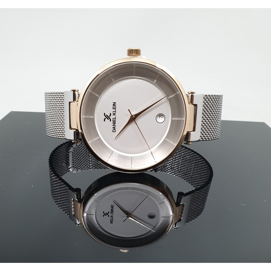 Daniel Klein DK11917-4 M/L  Rosegold Silver Jam Tangan Couple Original