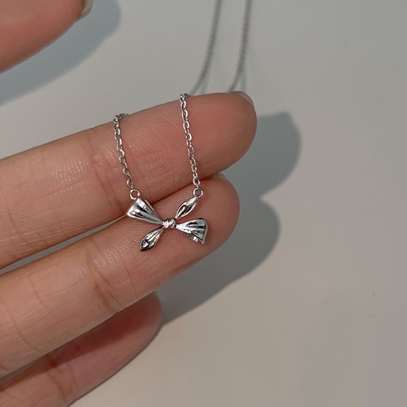 Kalung Rantai Silver Wanita Liontin Pita Untuk Pestahadiah 2022