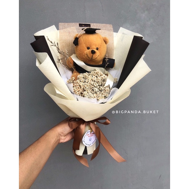 BUKET BUNGA EDELWEIS (BUDIDAYA) BUKET WISUDA BONEKA WISUDA