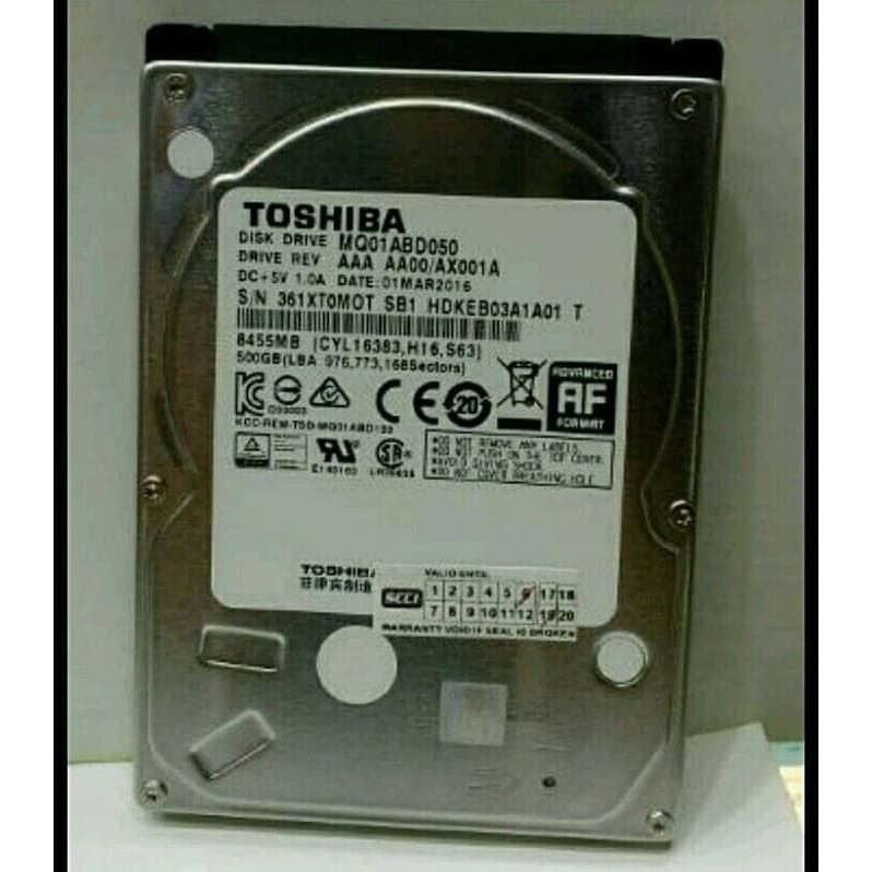 Harddisk Internal Toshiba 500GB Laptop