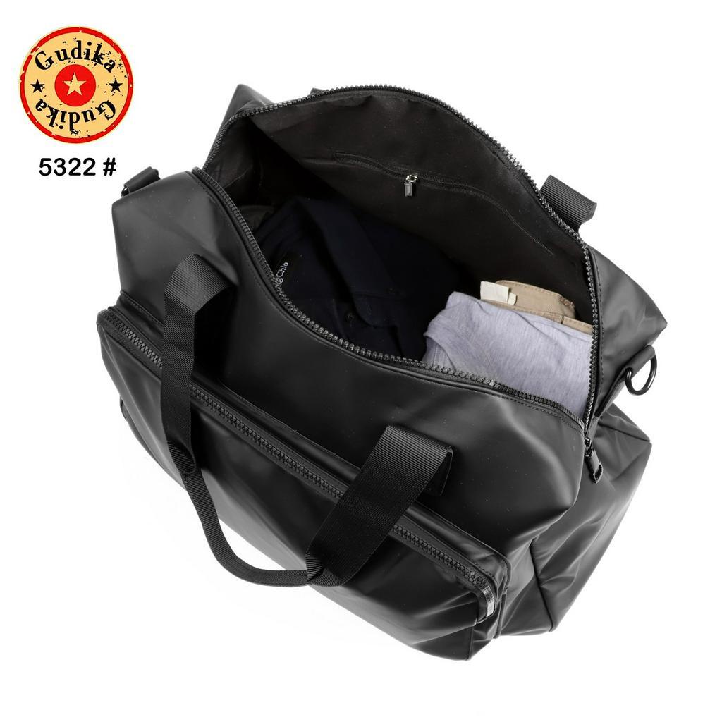 GUDIKA Black 5322 - Tas Baju Travel Import Original Bahan Nilon Waterproof Anti Air Premium Korea bisa muat banyak barang dan banyak slot