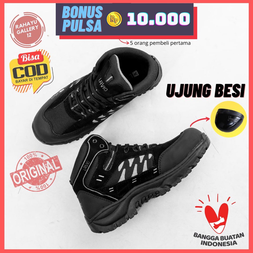 Sepatu Safety Pria Ujung Besi Original Lavio Axel Untuk Kerja Proyek