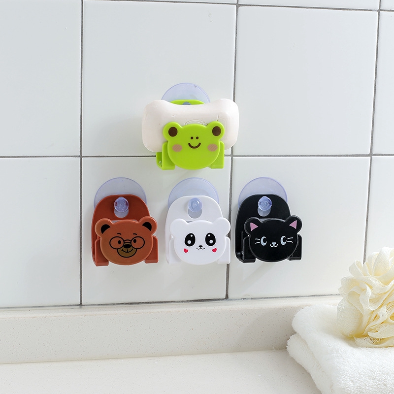 Rak Holder Spons Kartun Lucu/Rak Saluran Air Suction Cup Wastafel Dapur/Bathroon wall Holder/Dishcloth Drain Rack/Aksesoris Dapur/Sponge Storage Holder Organizer