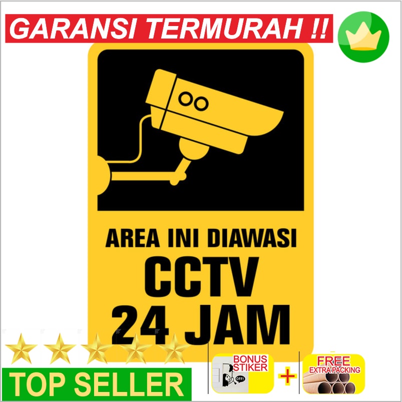 Jual Promo RAMBU AREA INI DI AWASI CCTV 24 JAM 35CM X 50CM PLAT ...
