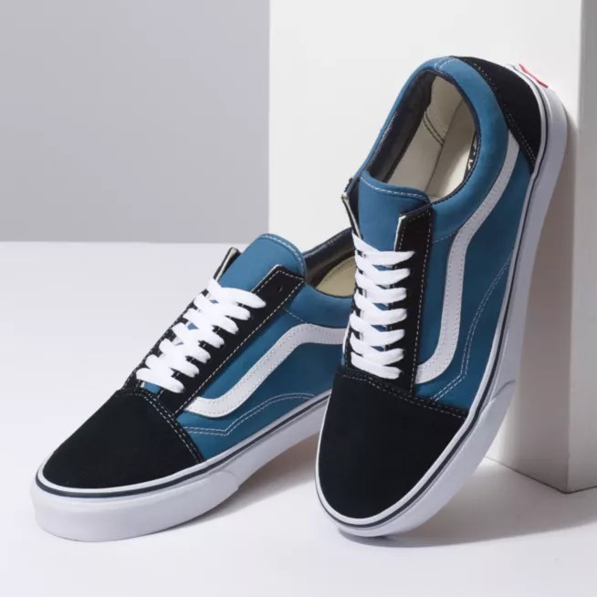 Sepatu Vans Sneakers Oldskool Hitam Biru