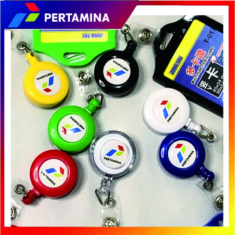 

PT Pertamina Yoyo ID Card Logo Name Tag Bisa diputar Timbul Resin Mengkilat - JT