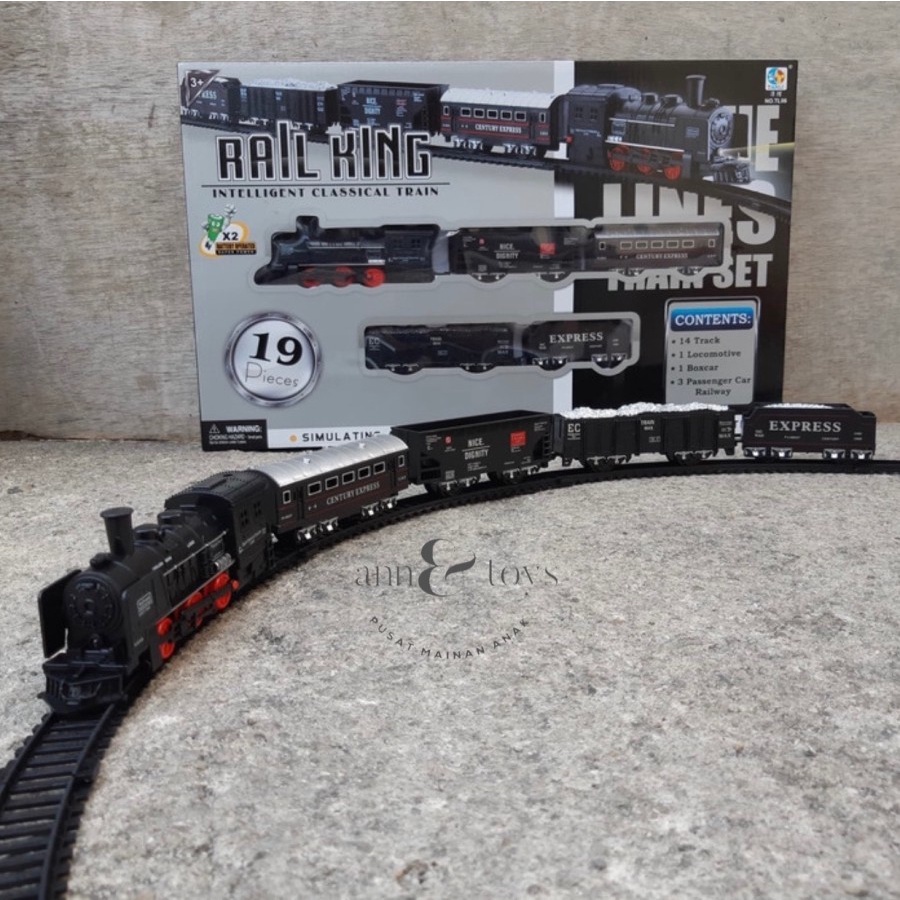 M188 Mainan Edukasi Anak Rail King Kereta Api Train Set 19 pcs