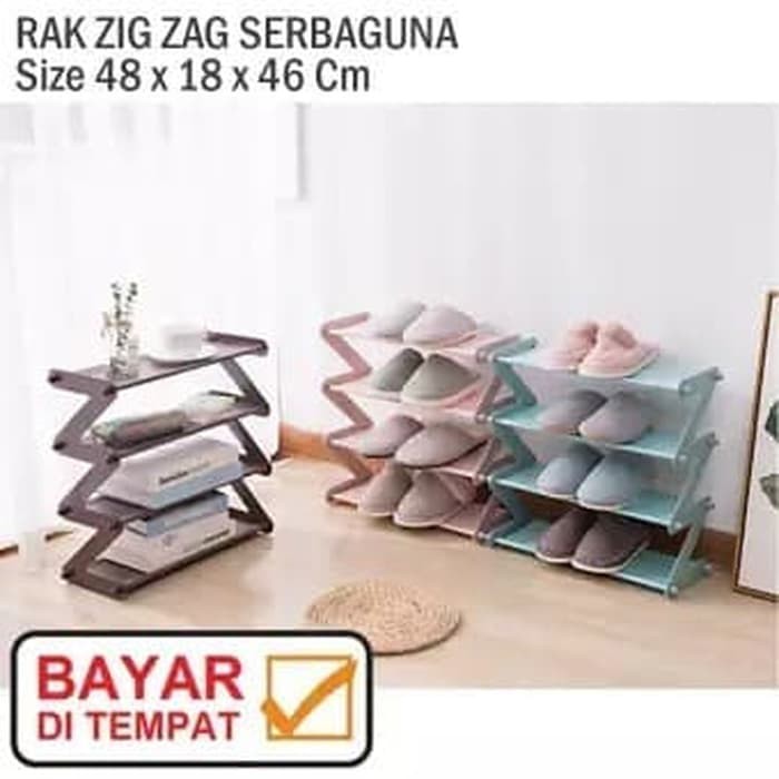 Rak Sepatu Zig Zag 4 Susun Tempat Sandal Shoes Rack Buku Serba Guna Shopee Indonesia