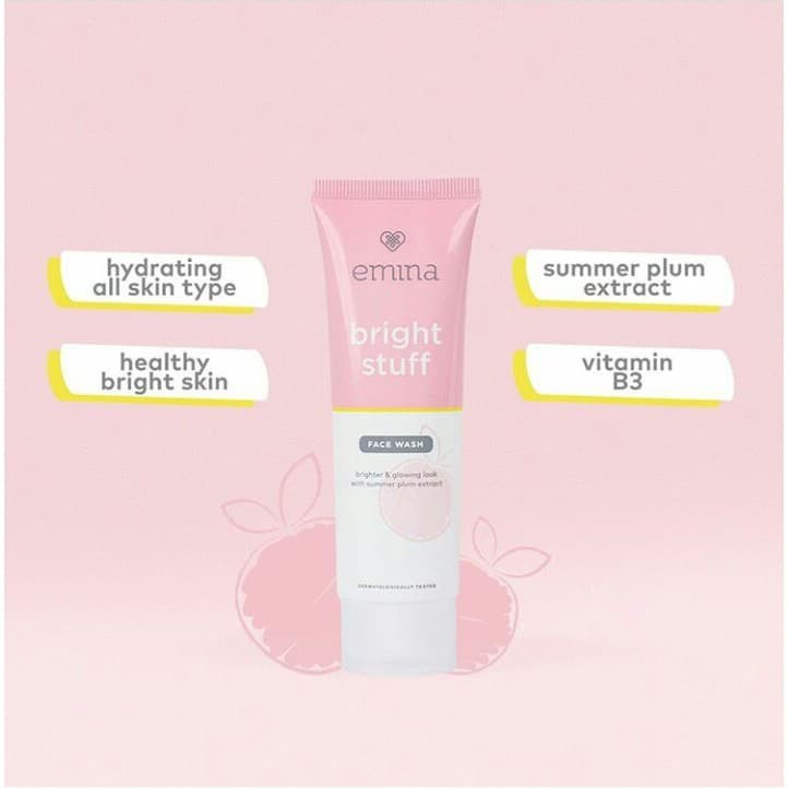 CLEARANCE SALE - 100ml Emina Bright Stuff Face Wash - Sabun Muka Cerah Glowing Anti Kusam