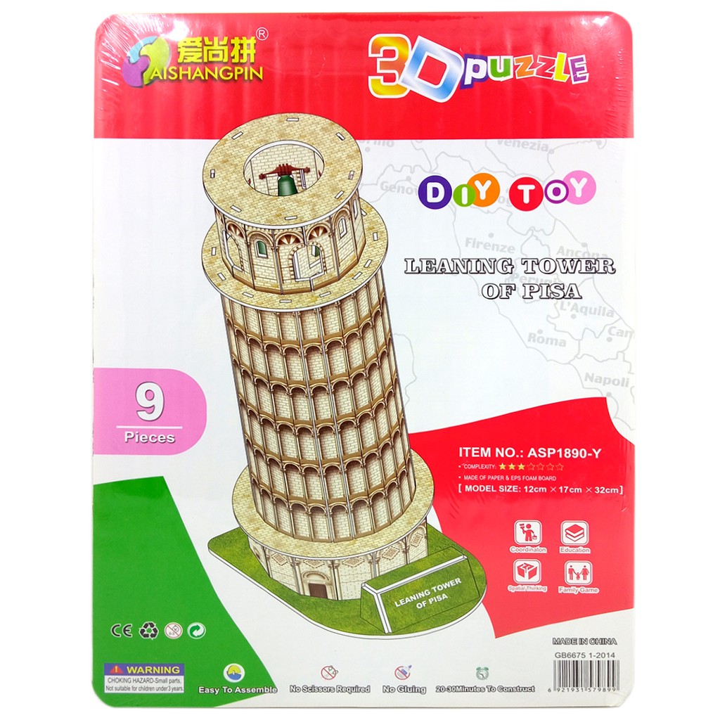 DIY 3D Puzzle Menara Mainan Jigsaw Edukasi Anak