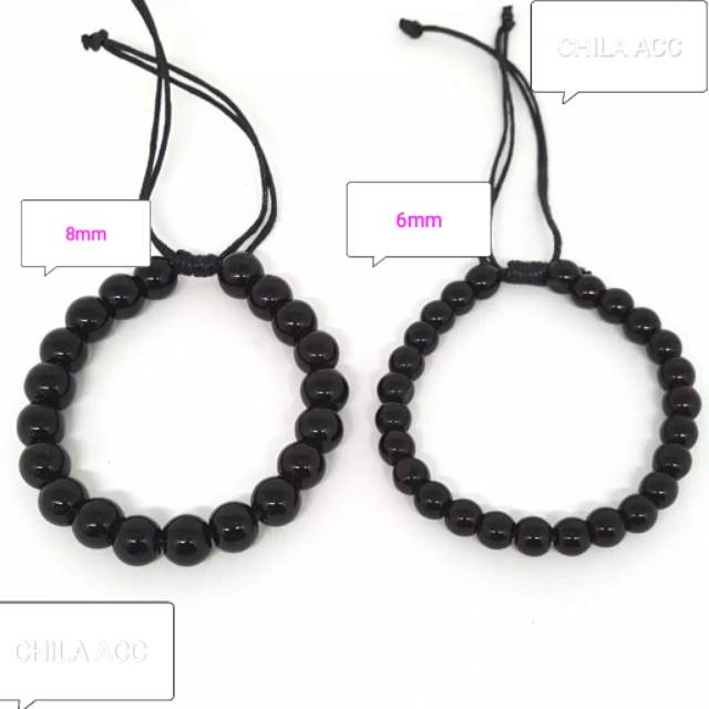 GELANG Kesehatan Black Jade Bulat Dijamin tidak luntur selamanya