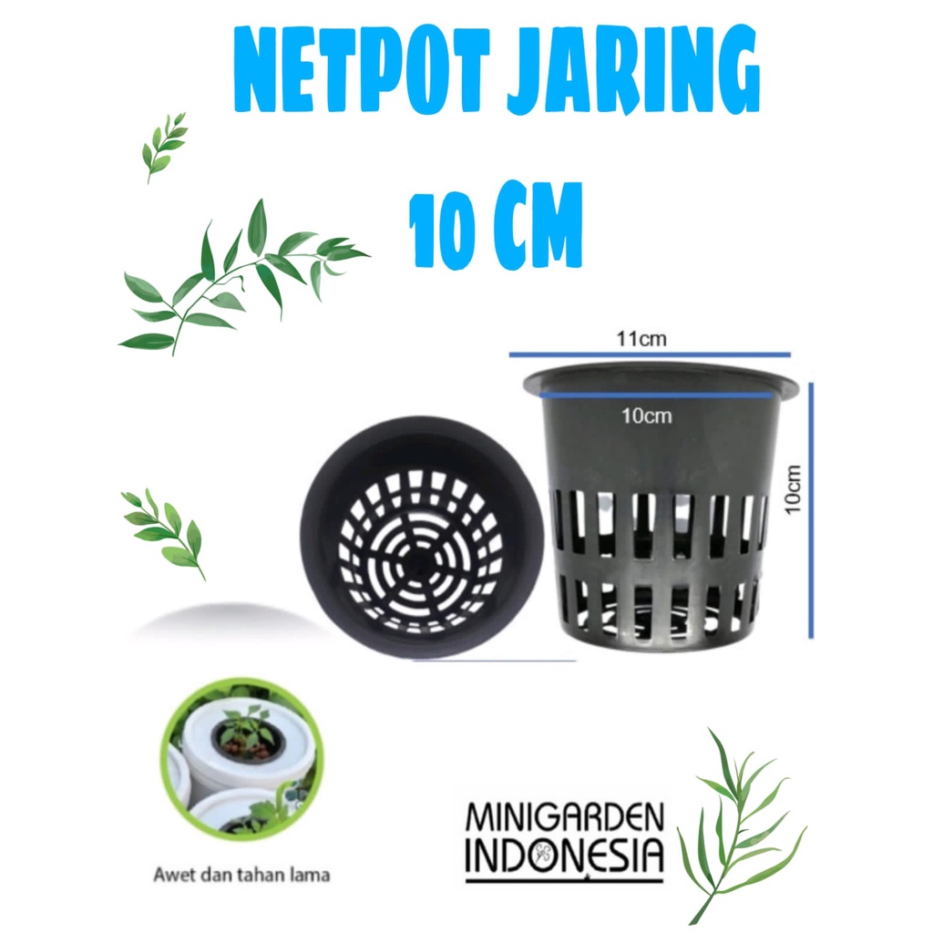 NETPOT JARING 10CM NET POT HIDROPONIK DUTCH BUCKET HITAM TEBAL IMPORT
