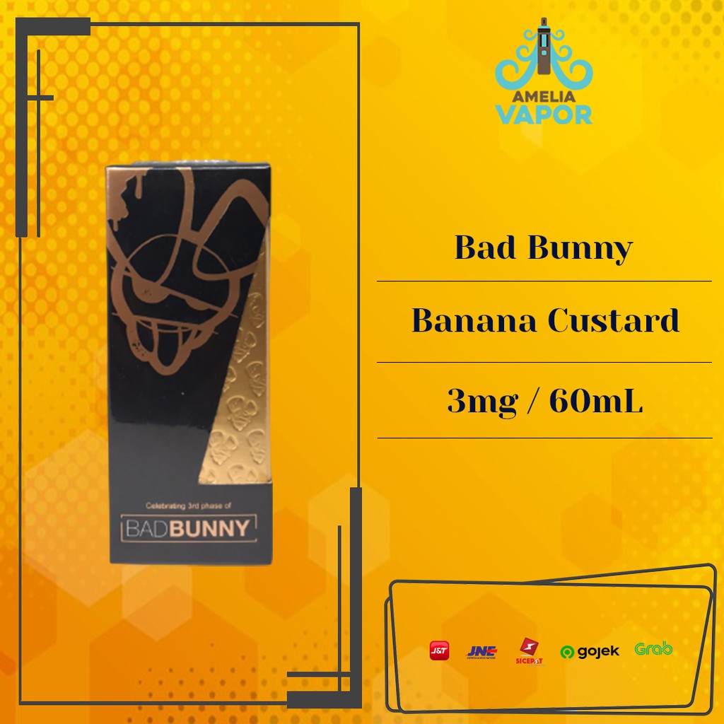 Bad Bunny Banana Custard 3mg 60ml Zam Bad Bunny Premium E Liquid Shopee Indonesia