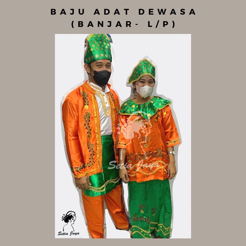 Kostum Tarian Banjar Dewasa Couple Full Set | Baju Banjar Kalimantan Tari Pentas Lomba Sanggar