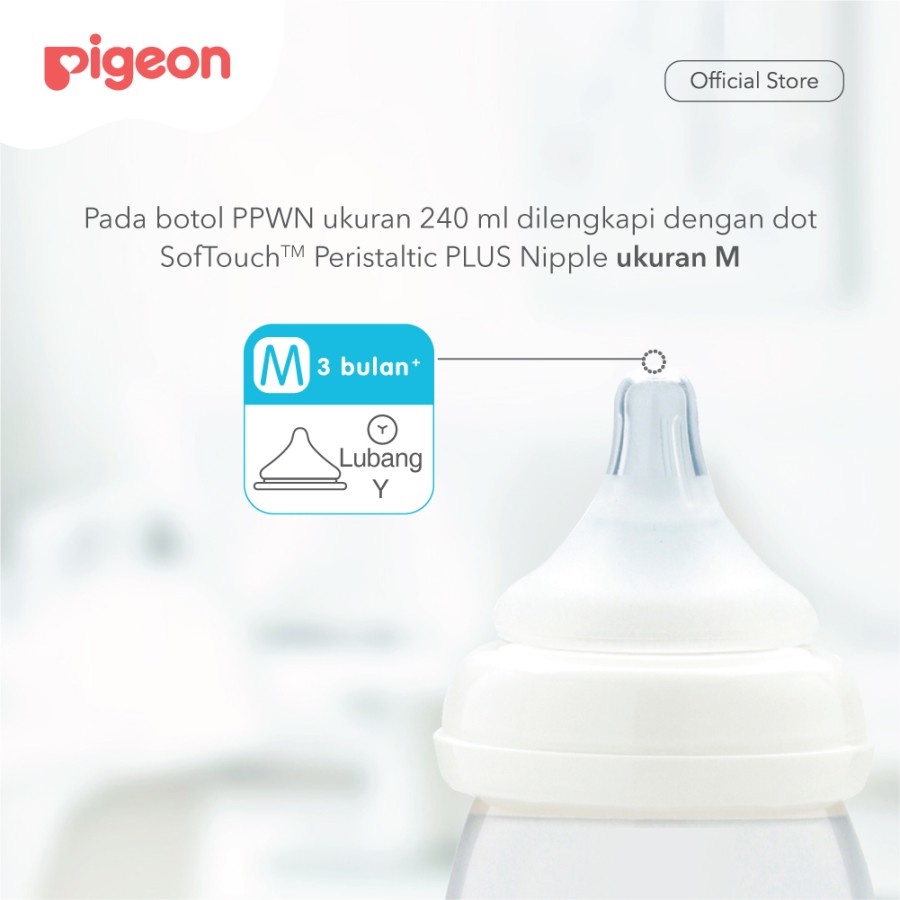 Botol Susu Pigeon Wide Neck Peristaltic Plus 240ml Satuan Botol Susu Bayi