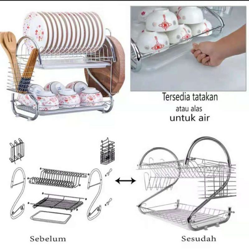 rak piring 2 susun rak piring minimalis rak piring serbaguna rak piring multingsi