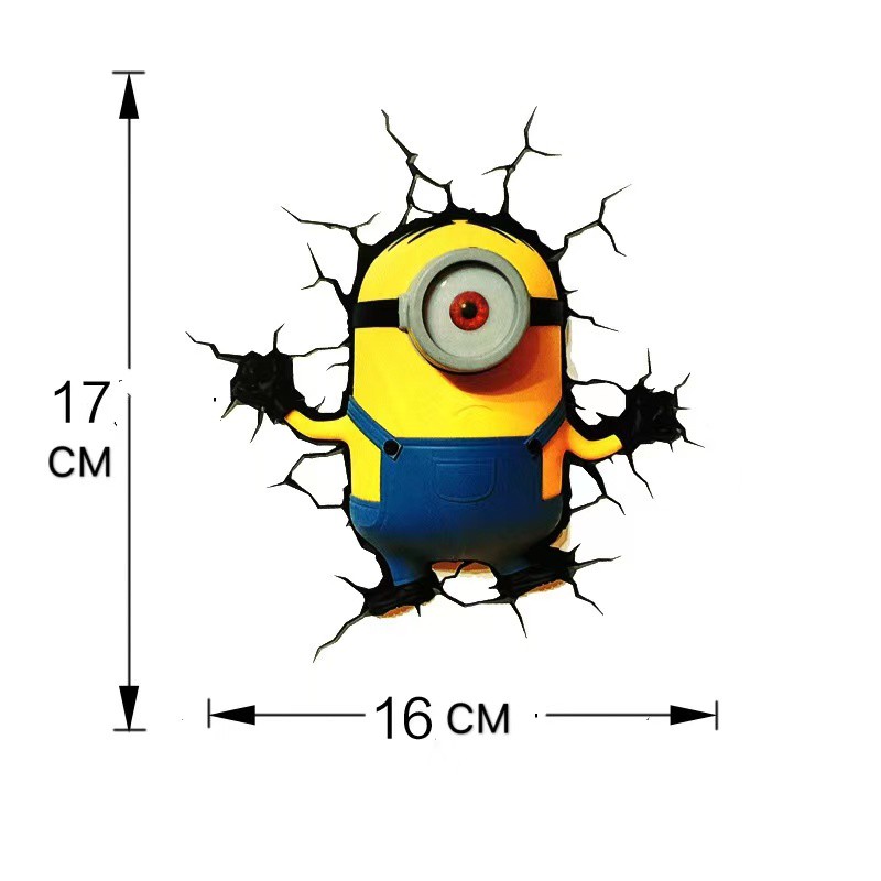 Stiker Motif Kartun Minion 3D Warna Kuning Untuk Mobil