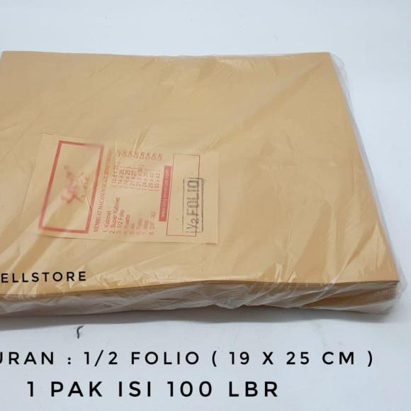 

♜ Amplop Coklat 1/2 Folio isi 100lbr ☃