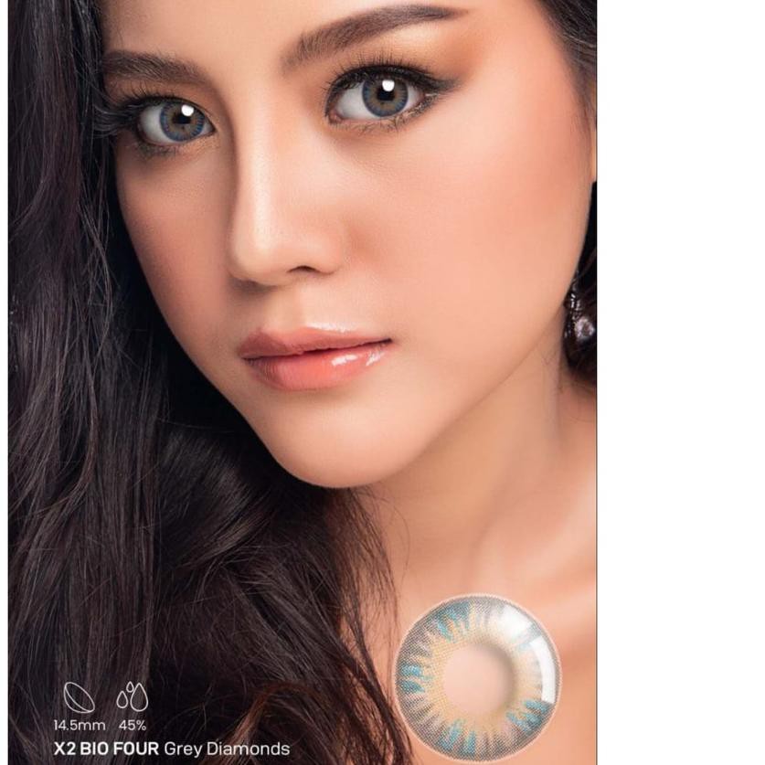 ✻ Softlens X2 BIO FOUR FUSION DIA 14.5mm NORMAL & MINUS GREY CHOCOLATE GREEN PURPLE (-0.50 s/d -3.00