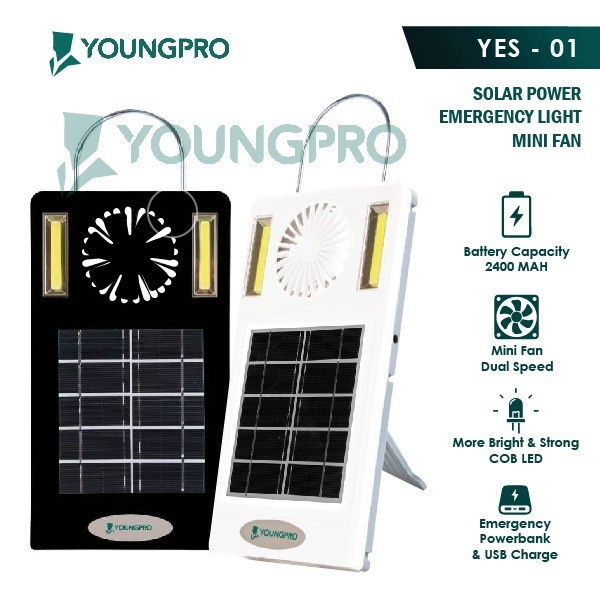 SOLAR FAN LIGHT LAMPU PLUS KIPAS GARANSI 1 TAHUN -YOUNGPRO YES-01