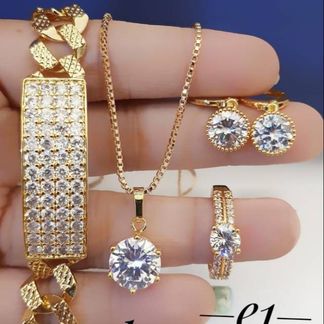 Xuping set perhiasan lapis emas 24k 1406