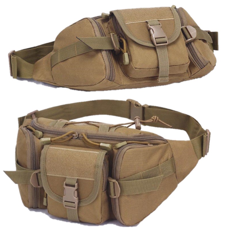 Tas Pinggang Tactical Waistbag Waterproof - EF1952 - Khaki