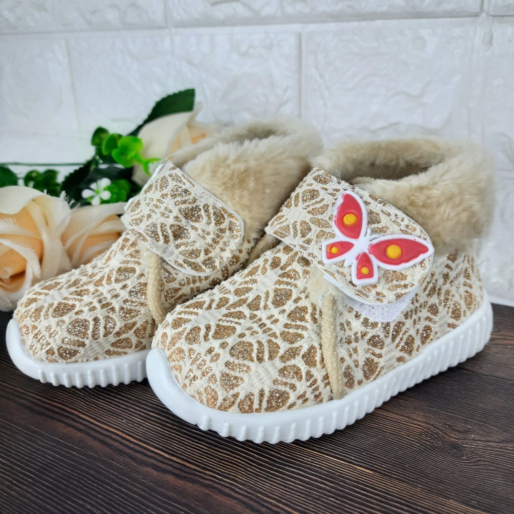 [TAMAN SEPATUKU] SEPATU TRENDY MURAH ANAK PEREMPUAN PESTA 1-3 TAHUN BROKAT KUPU-KUPU CAX28