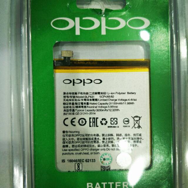 Battreai Oppo F3 / F5 Plus / A77 / BLP 631 Original Baterai BLP631