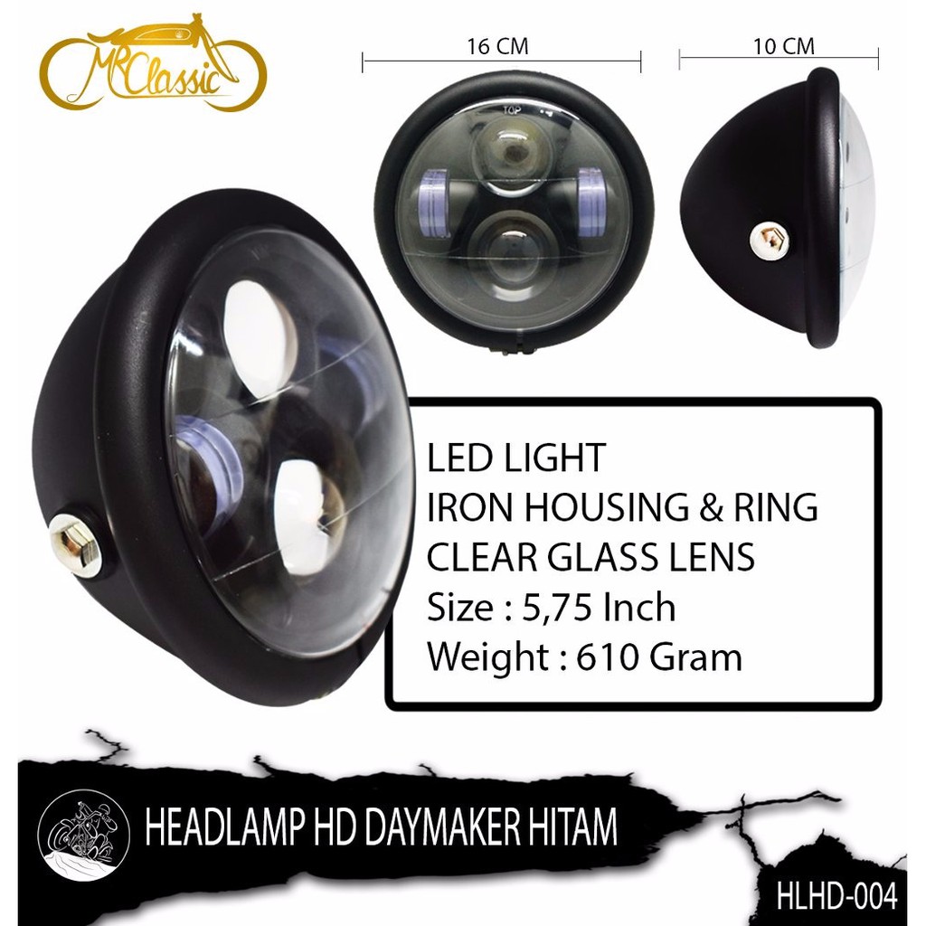 Headlamp HD Daymaker Hitam New