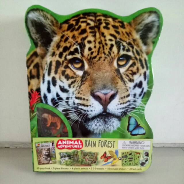Animal adventures rain forest/buku bbw/buku anak murah/reusable stickers & figurine