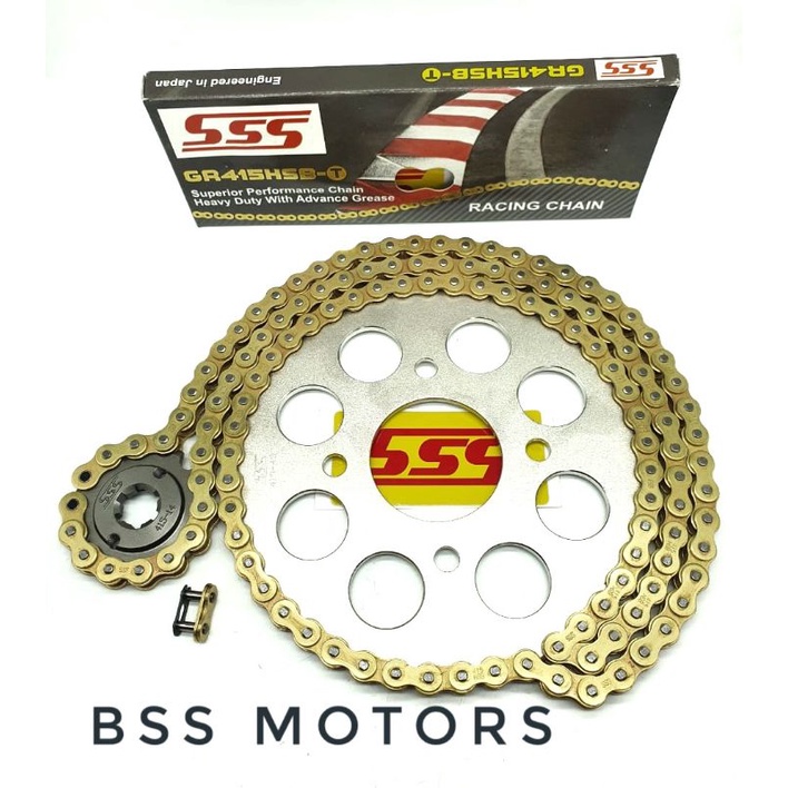 Gir Gear Set SSS 415 428 HSBT KEV Grand - Legenda - Suprafit - Suprax Rantai SSS HSBT