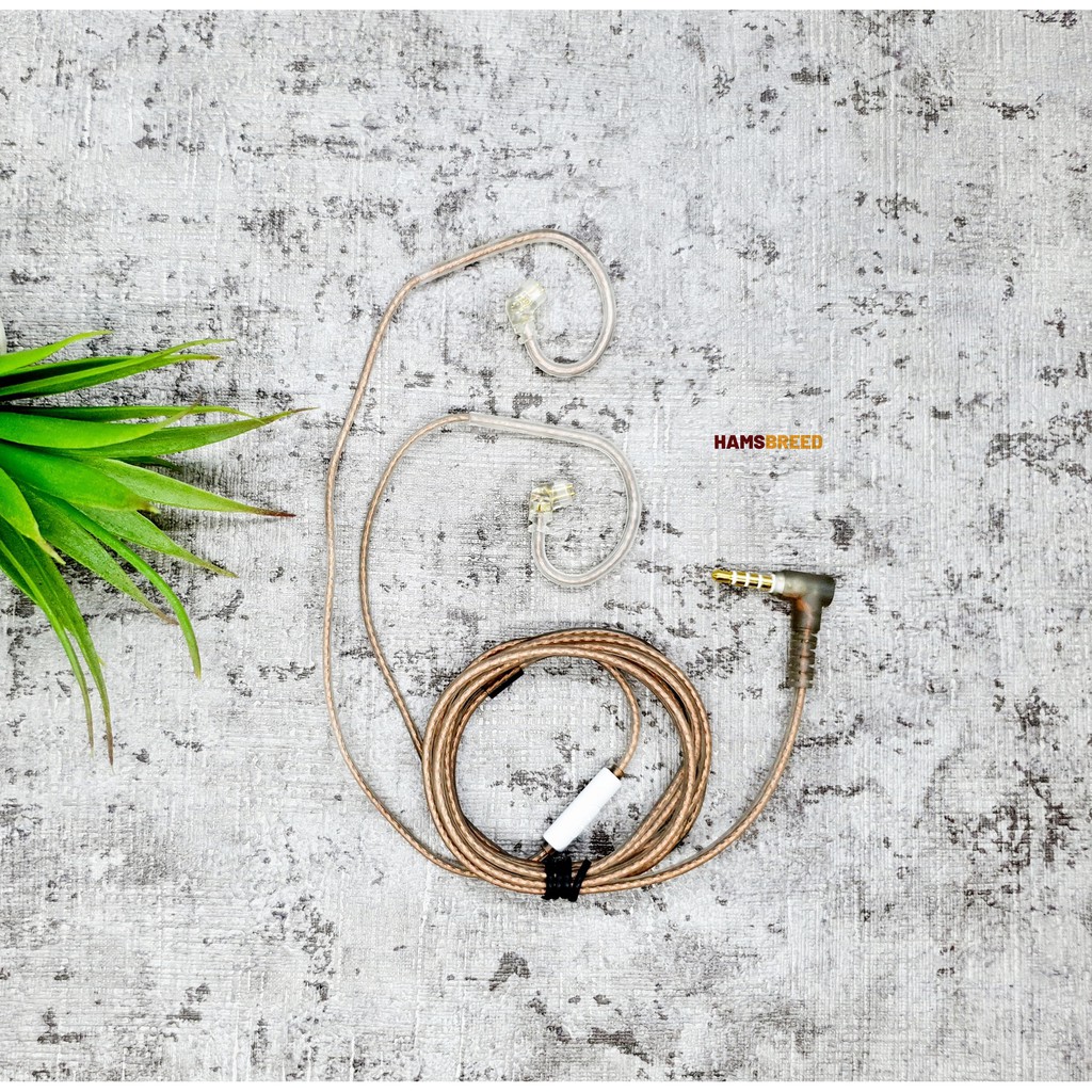 Kabel KZ OFC 5N Oxygen Free Copper Flat Upgrade Cable Earphone Headset 2Pin 0.75mm Type B or Tipe C 