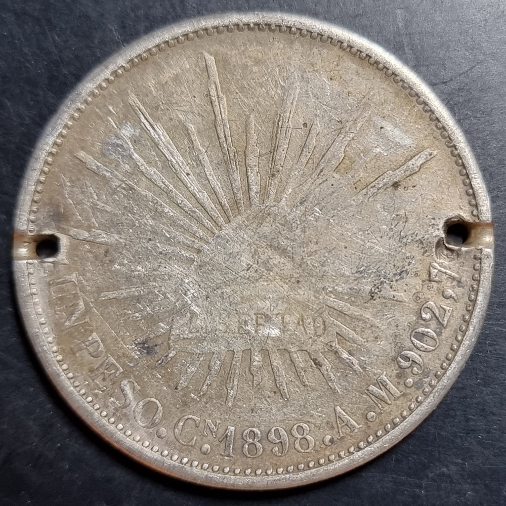 Koin Perak Meksiko Mexicana 1 Un Peso 1898 Bekas Peninggalan Dayak
