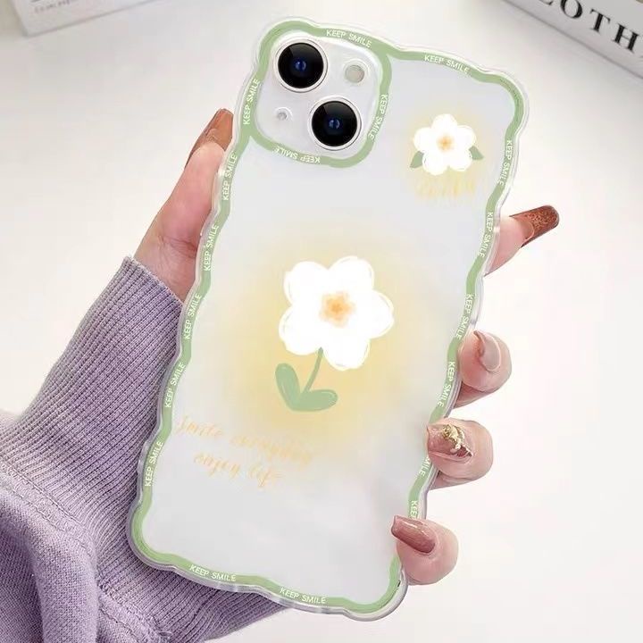 Case Pelindung Handphone Motif Bunga Untuk IPhone 13 / 12 Pro Max / 11 / XS / XR / X / 8 / 7 / 6 Plus