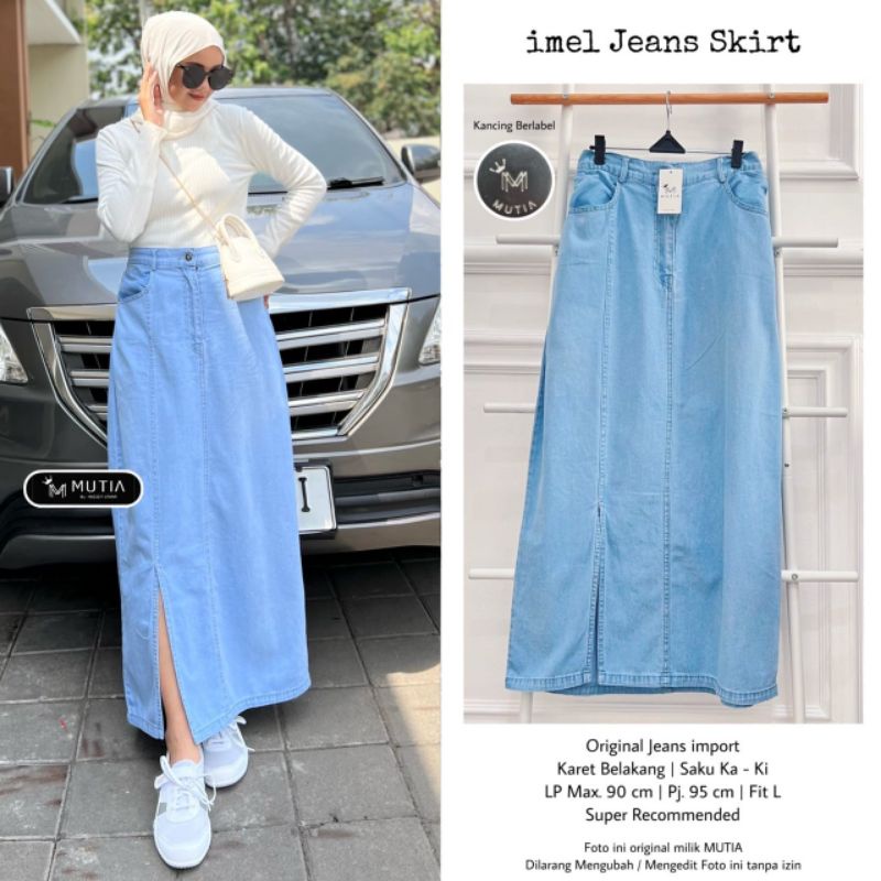 IMEL JEANS SKIRT BY MUTIA / ROK JEANS WANITA MUSLIMAH / Rok wanita premium