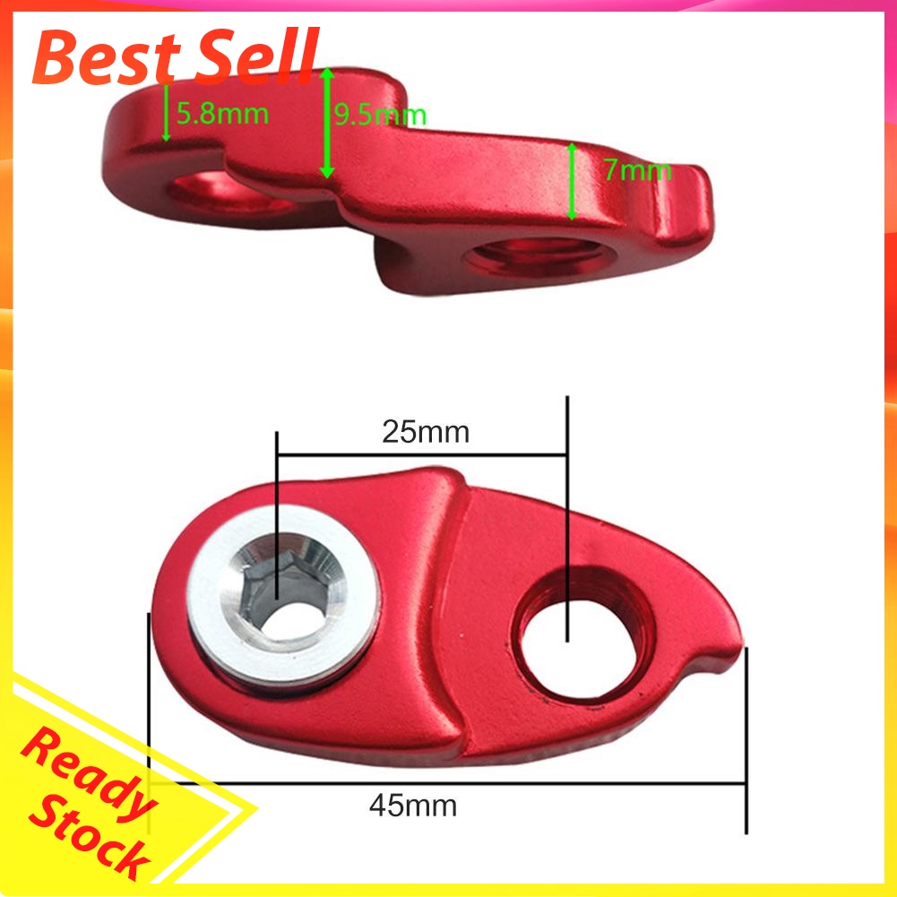 Bicycle Rear Derailleur Hanger Extension MTB Gear Tail Hook Extender (Red)