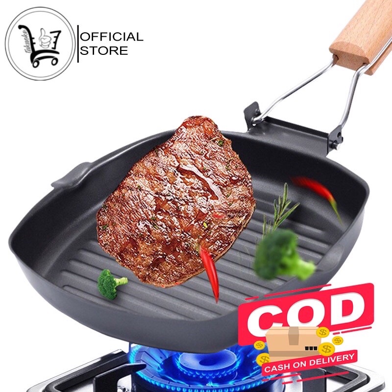 Jual SQUARE GRILL PAN LIPAT 20CM / 24CM / 28CM / WAJAN LIPAT SERBAGUNA ...