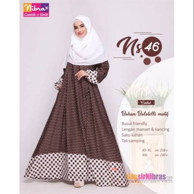 Gamis nibras balotelli ns 46 coklat