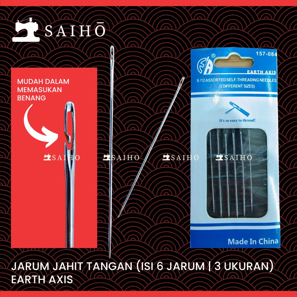 [Earth AXIS] Jarum Tangan Self Threading Needles Set Ukuran Besar 157-084