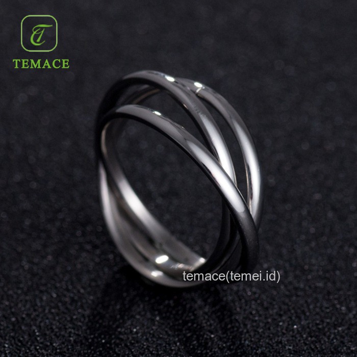 Cincin Bahan Stainless Steel dengan 3 Pilihan Warna untuk Pria / Wanita