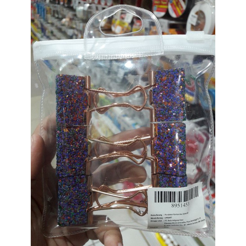 

binder clip rose gold purple blink 6 pcs (medium)