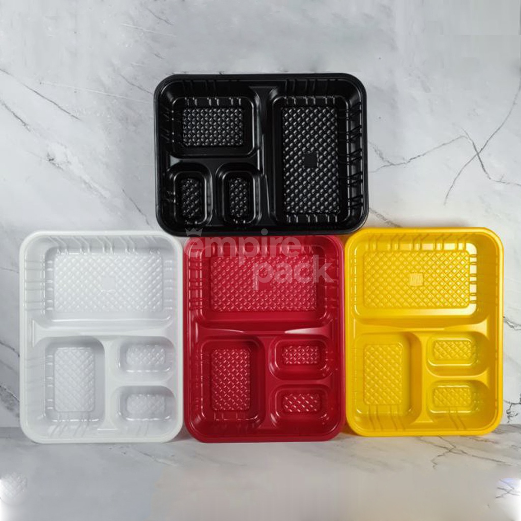 Bento Tray Sekat 4 Tempat Nasi Box Plastik