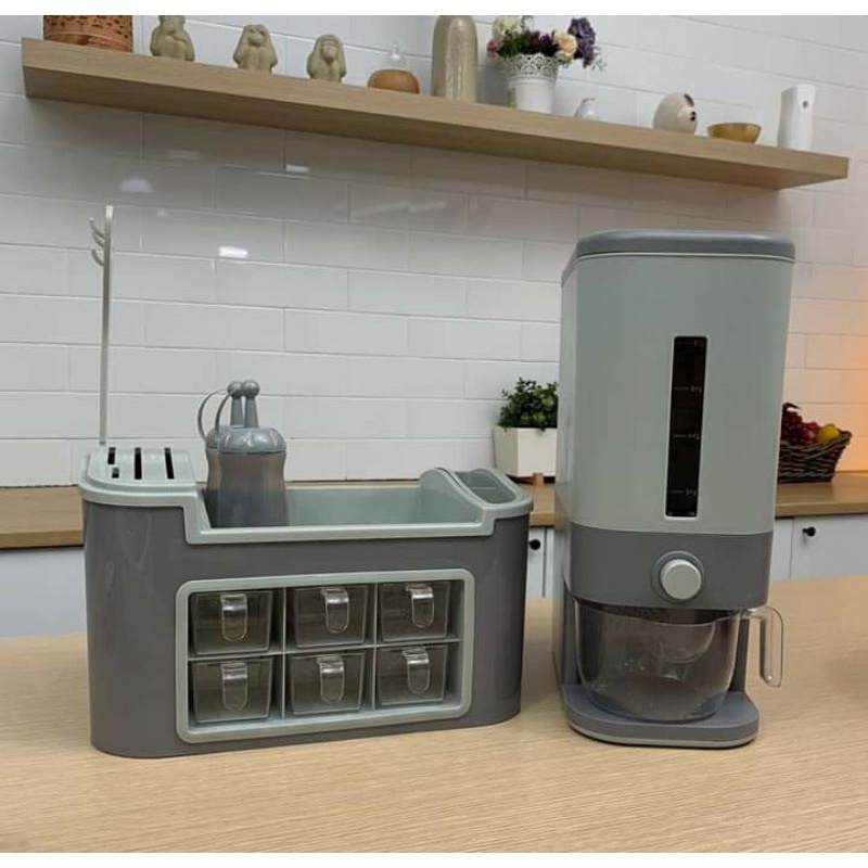 Technoplast Rice box Rice Keeper Pink Abu Tempat Beras 12 Liter